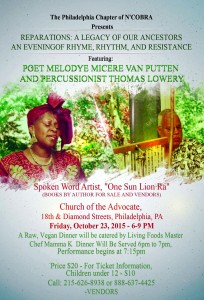 Flyer for Philadelphia Performance at The Church of the Advocate